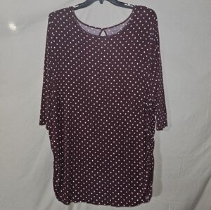 Polka Dot Burgundy Maternity Top